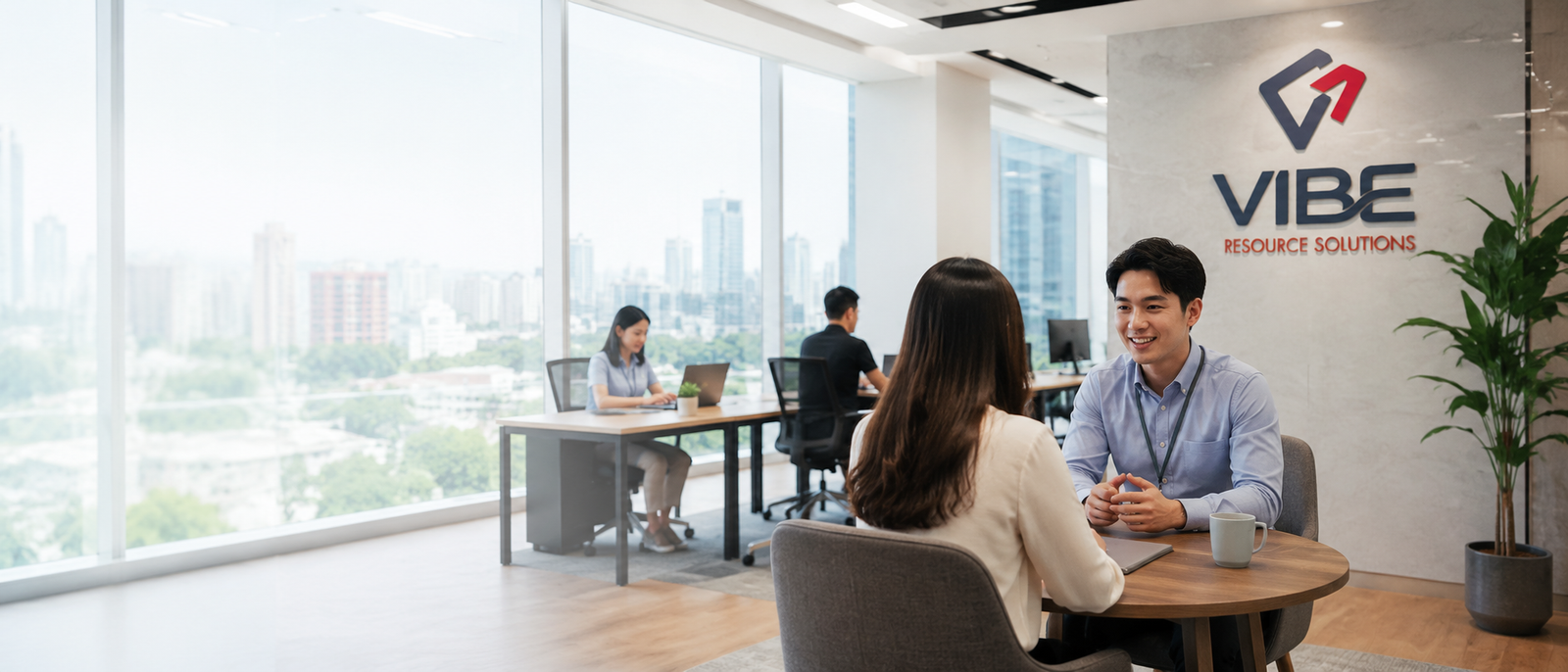 The Vibe Resource Solutions team interviewing a candidate