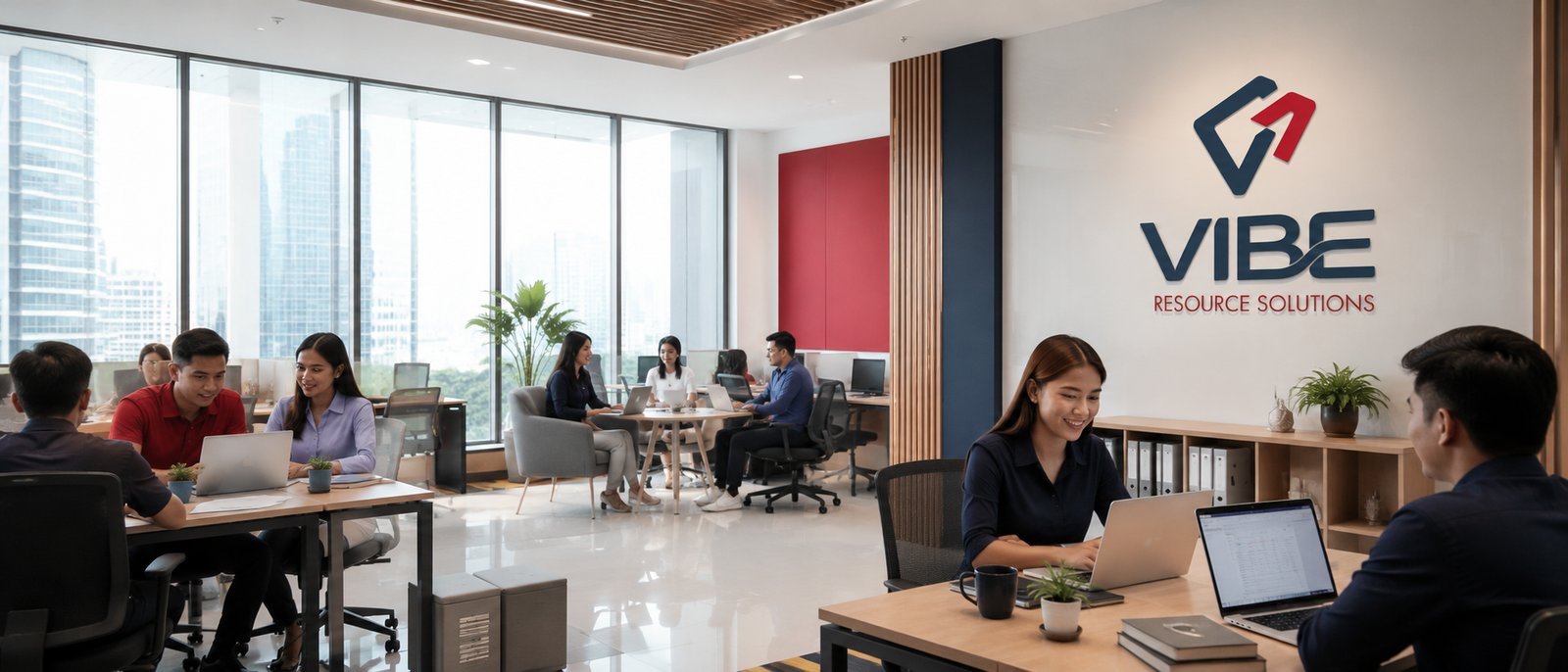 Team working in a modern office